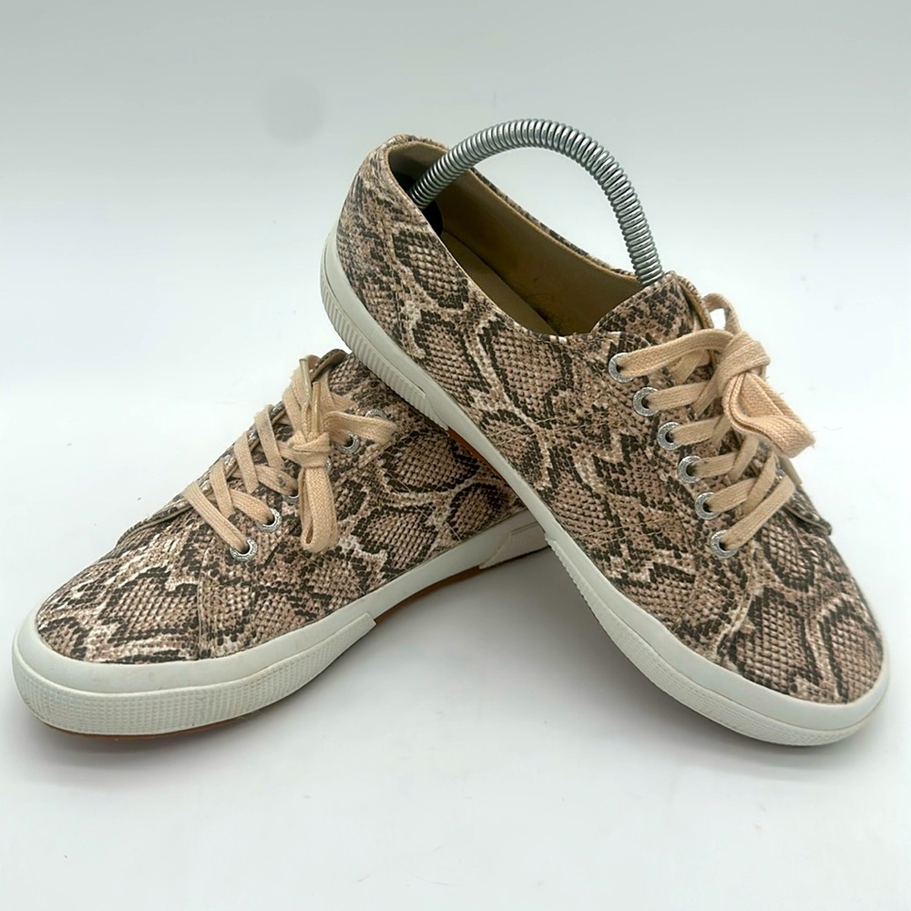 SUPERGA Snakeskin Print Beige Sneakers Women’s Size 9 US Size 40 EU